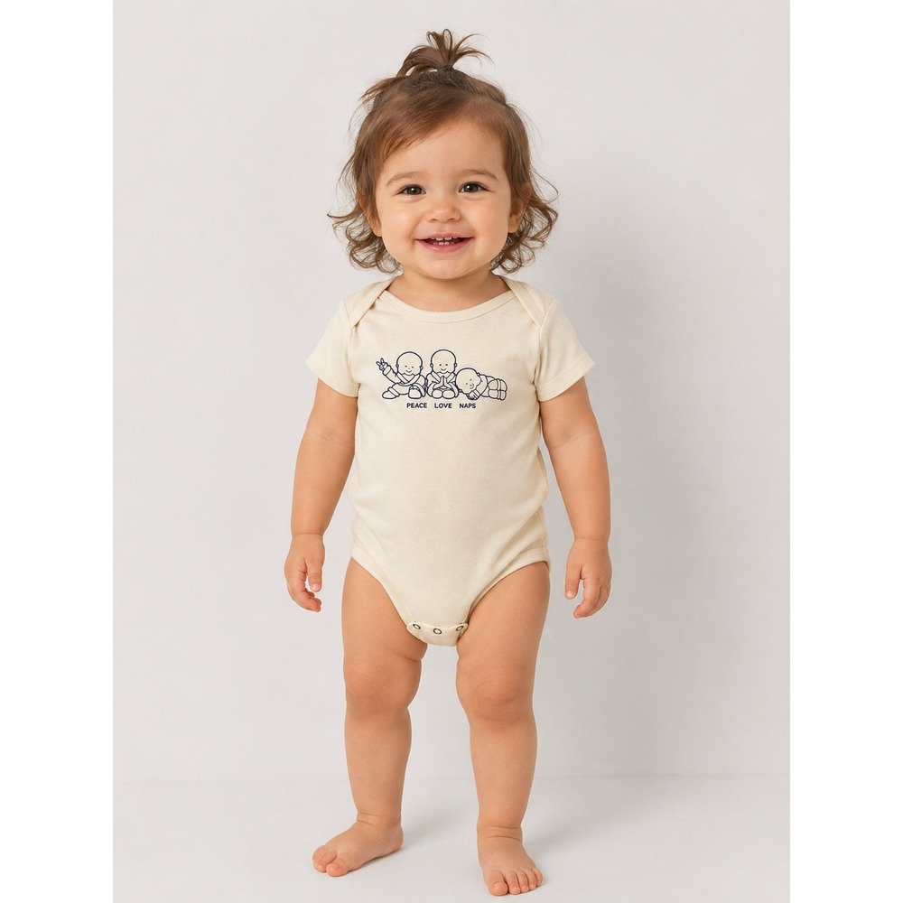 Soul Flower 100% Organic Cotton Baby Bodysuit Cream 12-18 Months NWT New